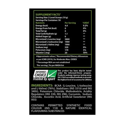 Proquest BCAA Micronized Powder - Citrus Lemon Flavour 500 gm - Bcaa Supplements