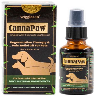 Wiggles CannaPaw Hemp Oil Extract for Dogs Cats Pain Anxiety Relief Spray 30 ml - Pet Healthcare