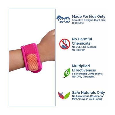 Baby Safety Inc Pink Mosquito Repellent Band (2 Refills + 6 Patches) - Mosquito Repellent