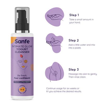 Sanfe Intimate Glow Yogurt Cleanser - Orange & Strawberry 100 ml - Skin-Treatment