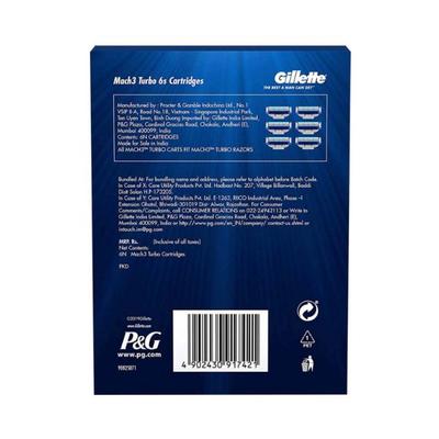 Gillette Mach Turbo3 Cartridges 6's - Razors & Cartridges