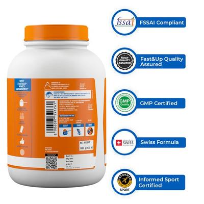Fast&Up Whey Advanced Protein Powder - Creamy Coffee Flavour 1824 gm - Workout Essentials