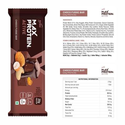 RiteBite Max Protein Active Assorted Bar - Choco Slim, Choco Fudge, Green Coffee, Honey Lemon, Green Tea (Pack of 5) - Nutritional Bars