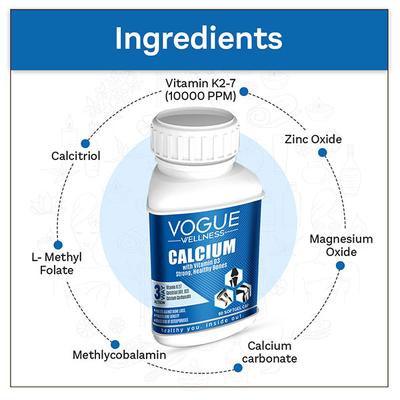 Vogue Wellness Calcium Softgel Capsule 60's - Calcium And Minerals