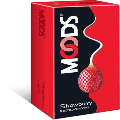 Moods Condoms - Strawberry 12's - Plain/Flavoured Condoms