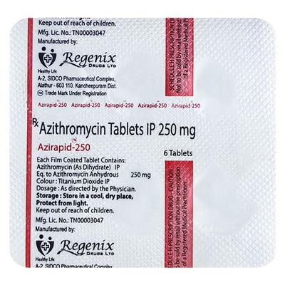 AZIRAPID 250mg Tablet 6's - Bacterial Infections-Mac
