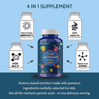 CF Novasules Kids Multivitamins, Prebiotics and Superfood Vegetarian Gummies 90's - Multi-Vitamins