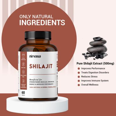 Nirvasa Shilajit Tablet (Pack of 3 x 60's) 1's - General Health