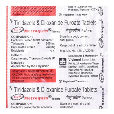 Metroquin Tablet 10'S - Amoebiasis-Ant