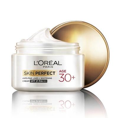L'Oreal Skin Perfect Anti-Fine Lines+Whitening Cream Age 30+ 50 gm - Dark Circle & Wrinkle Busters