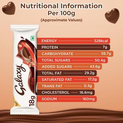 Galaxy Milk Chocolate Bar - Crispy 18 gm - Nutritional Bars
