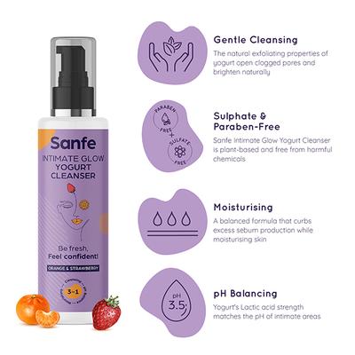 Sanfe Intimate Glow Yogurt Cleanser - Orange & Strawberry 100 ml - Skin-Treatment