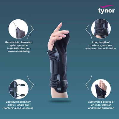 Tynor Wrist Splint with Thumb (M) (E 44) - Knee/Ankle/Leg/Foot Supports