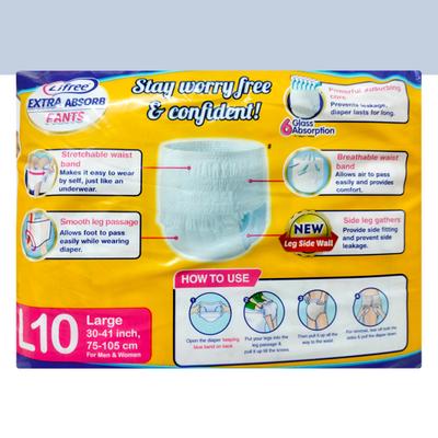 Lifree Extra Absorb Adult Diaper Pants (L) 10's - Adult Diapers & Pads