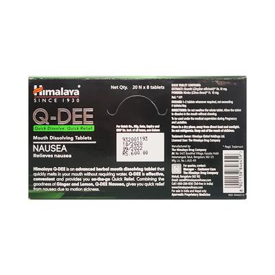Himalaya Q-DEE Nausea Tablet 8's - Speciality Medicines