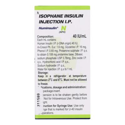 HUMINSULIN NPH 40IU INJECTION 1x10ML (N) - Diabetes-Ins