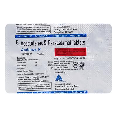 ANDONAC P Tablet 10's - Pain relief-Nsa