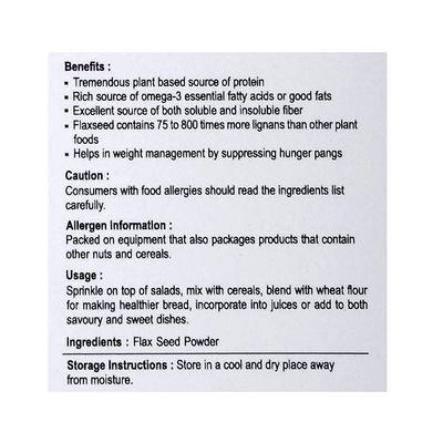 Nutriwish Flax Seed Powder 1000 gm - Nutritional Bars