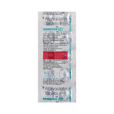 Remetor 10mg Tablet 10'S - High Cholesterol-Dys