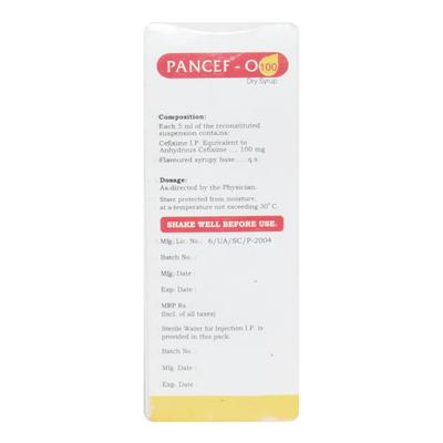 PANCEF O 100 PINEAPPLE FLAVOUR Dry Syrup 30ml - Bacterial Infections-Cep