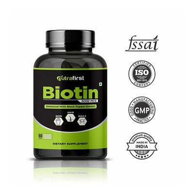 Nutrafirst Biotin 5000 mcg Capsule 60's - Hair & Skin