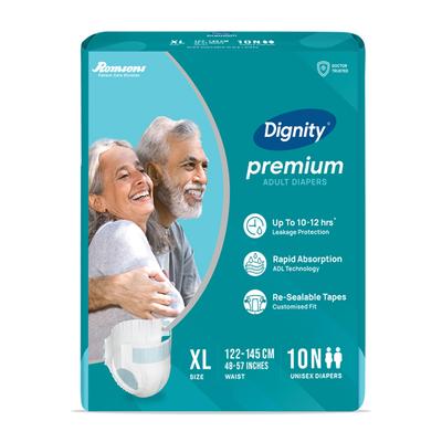 Dignity Premium Adult Diapers (XL) 10's - Adult Diapers & Pads