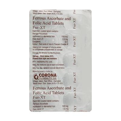 FUR XT Tablet 10'S - Iron Supplement/Anaemia-Vma
