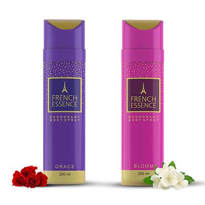 Frech Essence Deodorant Body Spray - Grace 200 ml + Bloom 200 ml - Perfumes (Edt/Edp)