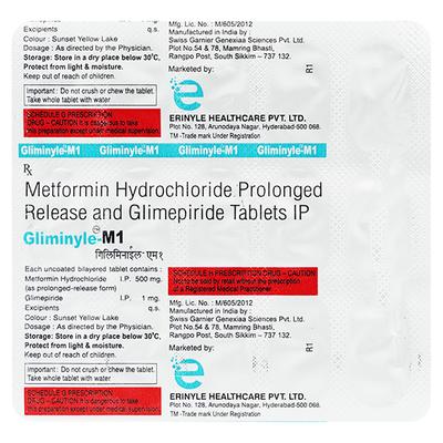 GLIMINYLE M 1mg Tablet 15's - Diabetes-Ant