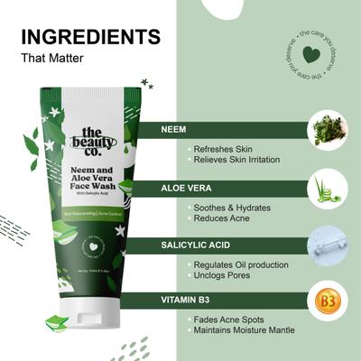 The Beauty Co. Face Wash - Neem And Aloe Vera 100 ml - Face Wash & Cleansers