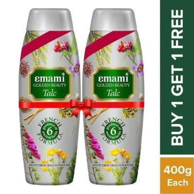 Emami Golden Beauty Talc - Alpine Dew French Perfume 400 gm (Super Saver Pack 1 + 1) - Talcum Powders