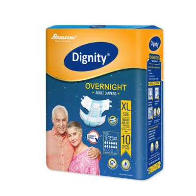 Dignity Overnight Adult Diapers (XL) 10's - Adult Diapers & Pads