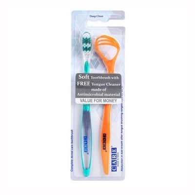 Care Deep Clean Toothbrush with Tongue Cleaner - Toothbrushes