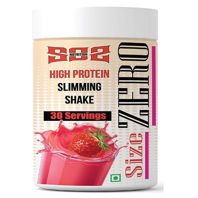 SOS Nutrition Size Zero Slimming Shake Powder - Strawberry Cream 300 gm - Weight Loss