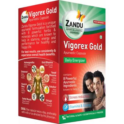 Zandu Vigorex Gold Capsule 20's - Sexual Healthcare