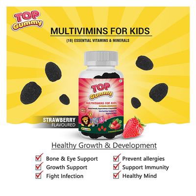 Top Gummy Multivitamins for Kids Gummies - Strawberry Flavour 30's - Multi-Vitamins