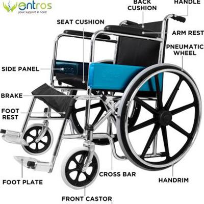 Entros Wheelchair - Chrome (SC809B) - Wheelchairs & Walking Sticks