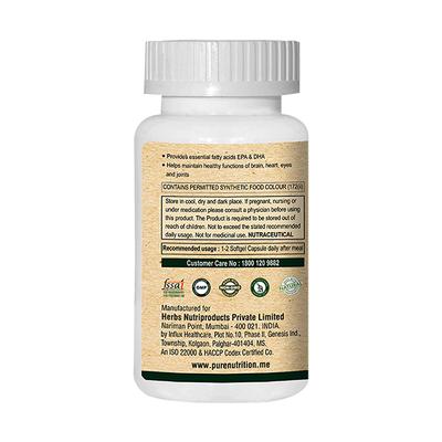 Pure Nutrition Omega 3 Marine Fish Oil Softgel Capsule 60's - Omega Fish Oil Fatty Acids