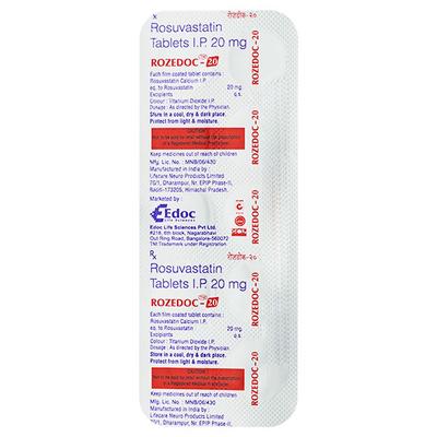 ROZEDOC 20mg Tablet 10's - High Cholesterol-Dys