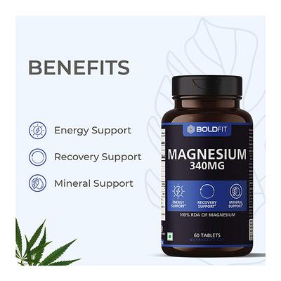 Boldfit Magnesium 340 mg Tablet 60's - Calcium And Minerals