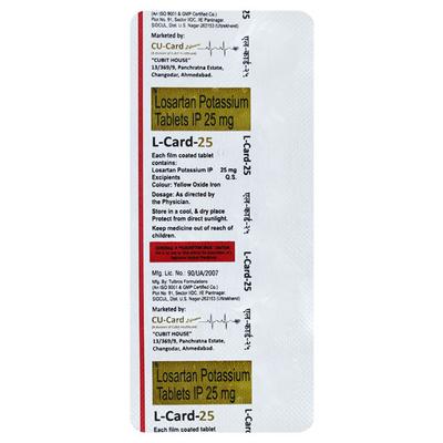 L CARD 25 Tablet 10's - Hypertension-Ang