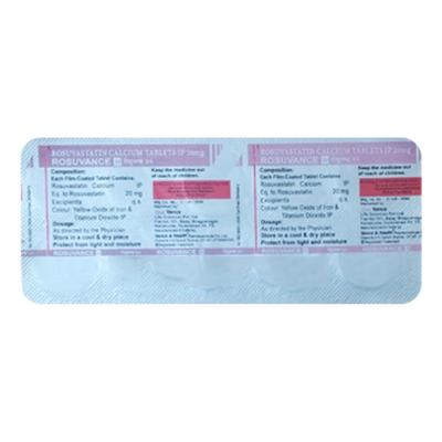 ROSUVANCE 20 Tablet 10's - High Cholesterol-Dys