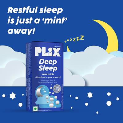 Plix The Plant Fix Melatonin Deep Sleep Oral Dissolving Mini Mints Effervescent, 30 Mints 1's - Mental Health