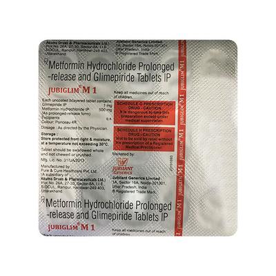 JUBIGLIM M 1 Tablet 15's - Diabetes-Ant