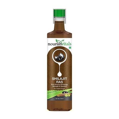 Nourish Vitals Shilajit Ras Juice with Aloe Vera - Rich Source of Energy Strength & Stamina 500 ml - Speciality Medicines