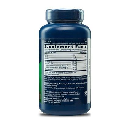 GNC Triple Strength Fish Oil Mini Softgel 240's (N) - Omega Fish Oil Fatty Acids