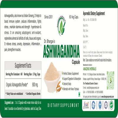 Dr. Bhargav's Ashwagandha Veg Capsule 60's - Ashwagandha
