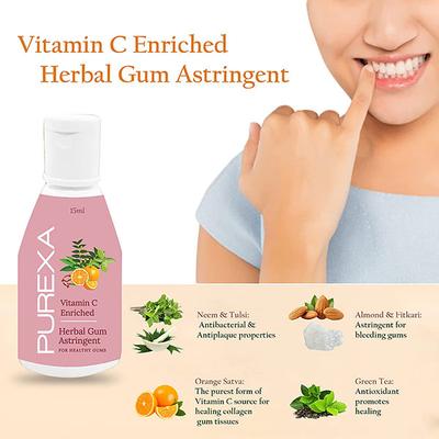 Purexa Herbal Gum Astringent - Vitamin C 15 ml - Mouth Refreshners