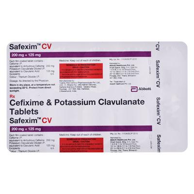 Safexim CV Tablet 10'S - Bacterial Infections-Cep
