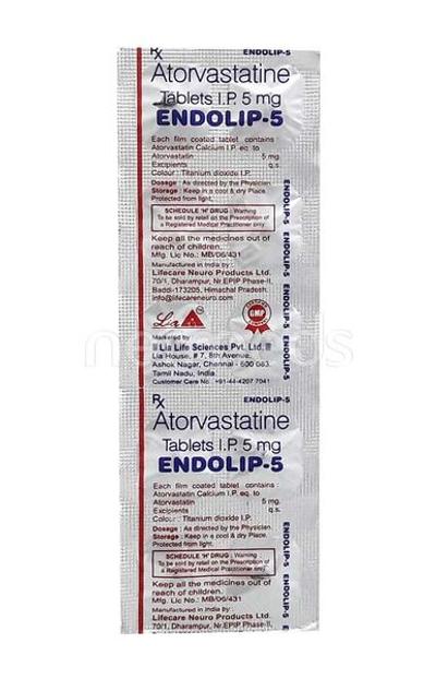 Endolip 5mg Tablet 10'S - High Cholesterol-Dys